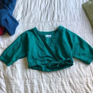 ELMARD GREEN WRAP TOP